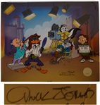 Chuck Jones Signed Limited Edition Hand-Painted Cel of Bugs Bunny & the Looney Tunes Gang, Mark of Zero